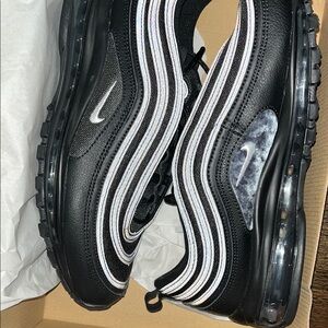 Nike Black and White Striped Sneakers with Air Max Technology